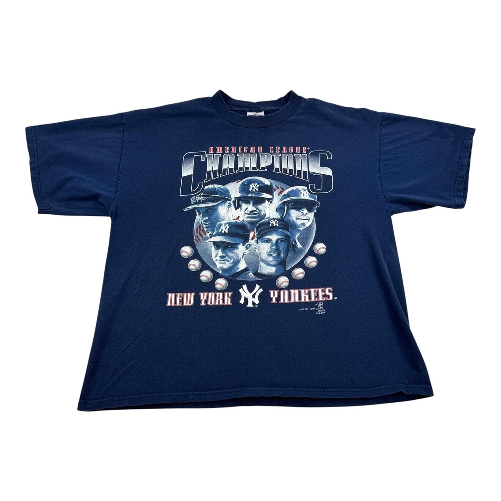 Vintage New York Yankees Shirt Mens XL Blue MLB Baseball Champions 1999 90s